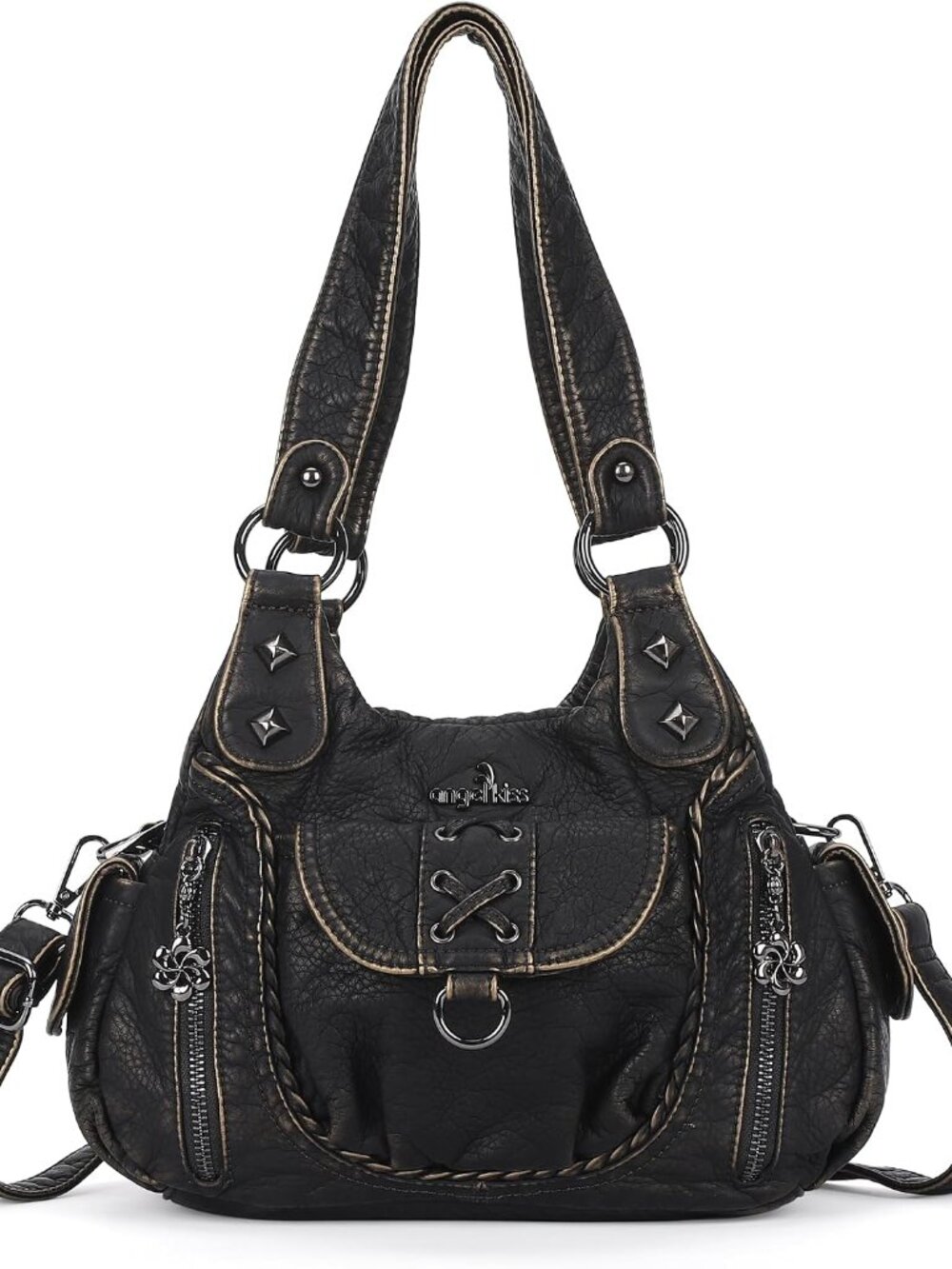 Small Purses for Women Hobo Shoulder Bags Y2K Vegan Leather Multi-Pocket Handbag